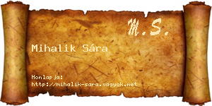 Mihalik Sára névjegykártya