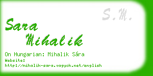 sara mihalik business card